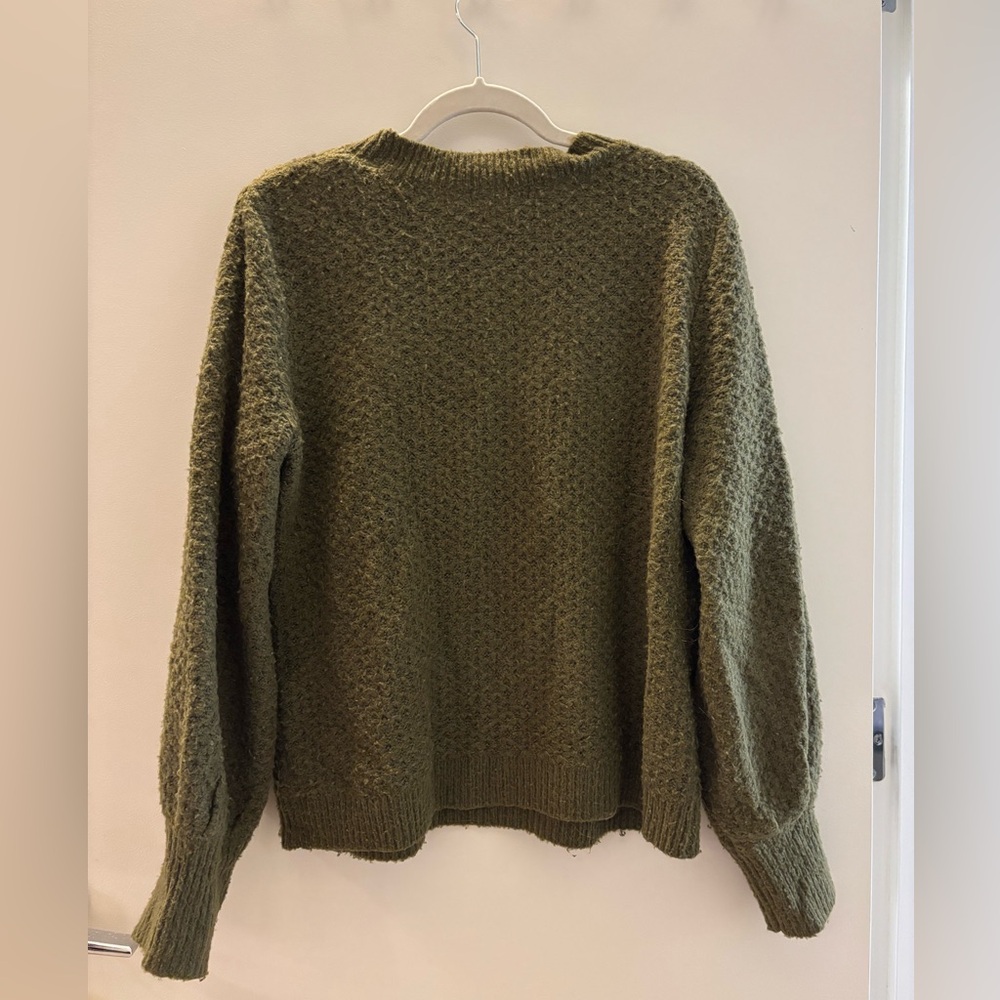 Balloon Sleeve Crewneck Sweater - Picture 2 of 4